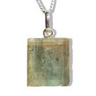 Colar Cianita Verde Canudo Pedra Natural Pino Prata 950