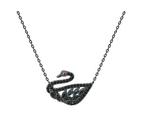 COLAR CISNE NEGRO COM CRAVAÇÃO NAVETE BANHADO A RÓDIO NEGRO - Acessório Elegante COLAR CISNE NEGRO COM CRAVAÇÃO NAVETE BANHADO A RÓDIO NEGRO - Acessório Elegante