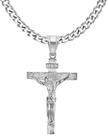 Colar ClosJery Crucifix Cross em aço inoxidável banhado a ouro 18k