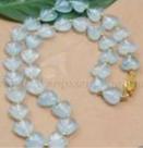Colar com Corações de Aquamarine Natural e bolinhas douradas com 45cm Colar com Corações de Aquamarine Natural e bolinhas douradas com 45cm
