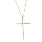 Colar Com Cruz Palito Folheado A Ouro