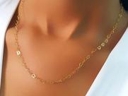 Colar com Elos Coração Folheada a ouro 18k com extensor