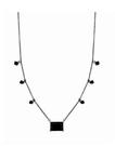 Colar com pedra retangular negra e pontos de luz banhado a ródio negro - 45 cm Colar com pedra retangular negra e pontos de luz banhado a ródio negro - 45 cm