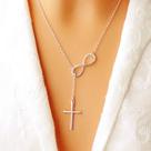 Colar com Pigente Cruz Metal Simples