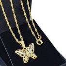 Colar Com Pingente Borboleta Banho De Ouro 18k 3307