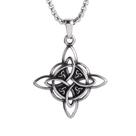 Colar com pingente Celtic Knot Cross para homens, aço inoxidável