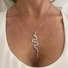 Colar com pingente cobra com micro zircônia banhado a ouro 18k