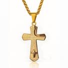Colar com pingente crucifixo oração pai nosso