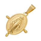 Colar Com Pingente Da Virgem Maria Em Ouro Arco-Íris Para Mulheres, Corrente De Pérolas Em Aço