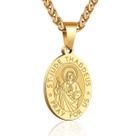 Colar com pingente de aço inoxidável Saint Jude Thaddeus Gold