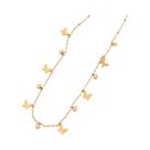 Colar Com Pingente De Borboleta Dourada Para Mulheres, Aço Inoxidável 316L, Charms De Zircônia,