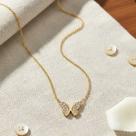 Colar com pingente de borboleta em cristais banhado a ouro Zarpellon