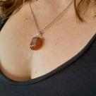 Colar Com Pingente De Cornalina