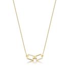 Colar com pingente de elos retangulares banhado a ouro - zircônia - 45 cm