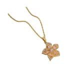 Colar com Pingente de Flor de Zircônia Dourada - Joia Leve para Festa