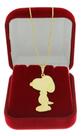 Colar Com Pingente Do Snoopy Folheado A Ouro