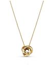 COLAR COM PINGENTE ENTRELAÇADO LISO BANHADO A OURO - 45cm - 1,4cm