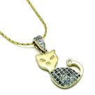 Colar Com Pingente Gatinha Cravejado De Zirconias Banho De Ouro 18k 603A Colar Com Pingente Gatinha Cravejado De Zirconias Banho De Ouro 18k 603A