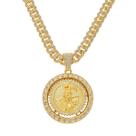 Colar com pingente Gold Skull Reaper com strass, 50 cm