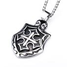 Colar com pingente Gothic Cross Shield para homens, estilo punk