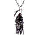 Colar com pingente Grim Reaper Scythe, estilo gótico escuro