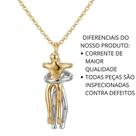Colar Com Pingente Inox Abraço Eterno Alma Gêmea Banhado