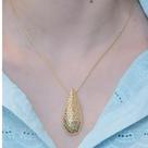 Colar com pingente martelado, Banhado a Ouro 18 k Hipoalergênico