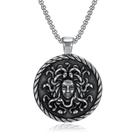 Colar com pingente Medusa Head para homens, design de aço inoxidável