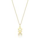 Colar com pingente menino banhado a ouro - zircônia - 45 cm Colar com pingente menino banhado a ouro - zircônia - 45 cm