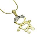 Colar Com Pingente Menino Ou Menina Banho De Ouro 18k 592A 601A