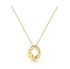 Colar com pingente oval orgânico liso banhado a ouro - 45 cm