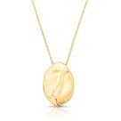 Colar com pingente oval orgânico liso banhado a ouro