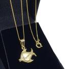 Colar Com Pingente Peixe Banho De Ouro 18k 4370