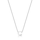 COLAR COM PINGENTE QUADRADO LISO BANHADO A RÓDIO BRANCO - 6mm x 7mm, Corrente 45cm + 5cm Extensor