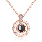 Colar Com Pingente Rose Gold Te Amo Escrito Em 100 Idiomas
