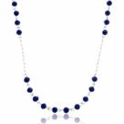 Colar Contrapinado Cristais Azul Royal Prata