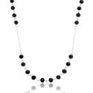 Colar Contrapinado Cristais Preto Prata
