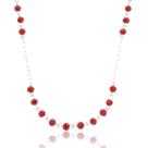 Colar Contrapinado Cristais Vermelho Prata