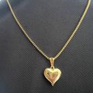 Colar Coração Aço Inox Masculino Dourado