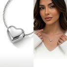 Colar Coração Aço Inoxidável Feminino Minimalista Banhado Prata 925