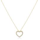 Colar coração com micro zircônia banhado a ouro 18k