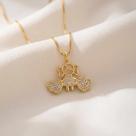 Colar coração cravejado cristal 1 menina banhado a ouro 18k