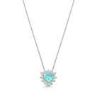 Colar coracao cravejado turmalina fusion 7x7mm joia de prata luxo exclusivo moverich tamanho:21 Colar coracao cravejado turmalina fusion 7x7mm joia de prata luxo exclusivo moverich tamanho:21