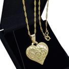 Colar Coração Desenhado Banho De Ouro 18k 4734A