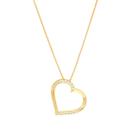Colar Coração Grande com Pedras de Zircônias Semi Joias Banhado Ouro 18k