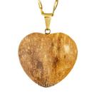 Colar Coração Jaspe Wave Natural Montagem Flash Dourado Colar Coração Jaspe Wave Natural Montagem Flash Dourado