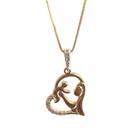 Colar coração mamãe com bebê banhado a ouro 18k