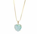 Colar Coração Pedra Fusion folheado Ouro 18k c/Garantia 6 Meses Antialérgico