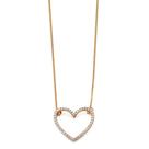 Colar Coração Vazado Cravejado com Zircônia Prata 925 Banhado a Ouro 18K