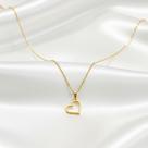 Colar Coração vazado Liso Folheado a Ouro 18k